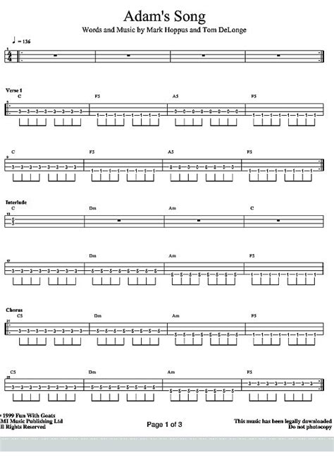 adams song tab bass